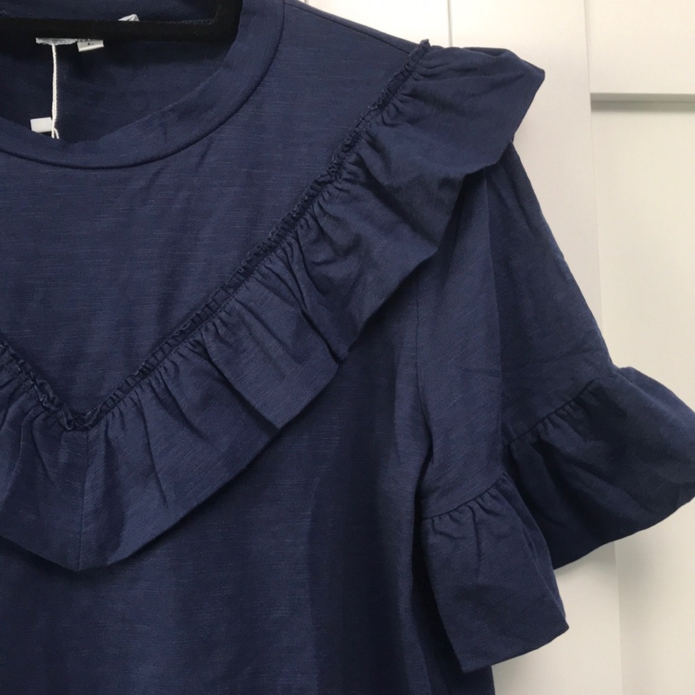 Darling Navy Ruffle Top - Picture 3 of 8